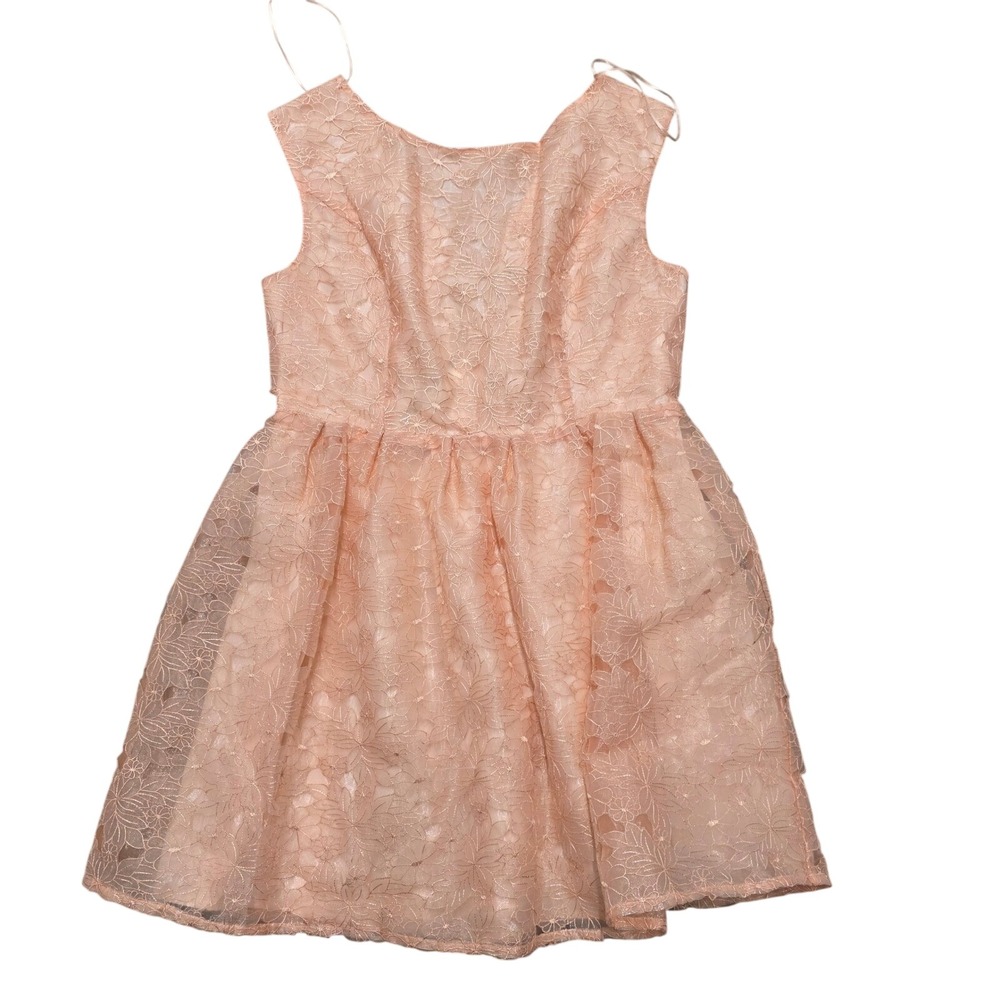 Topshop Dress Floral Lace Fit and Flare Sleeveless Party Cocktail Blush Peach 12